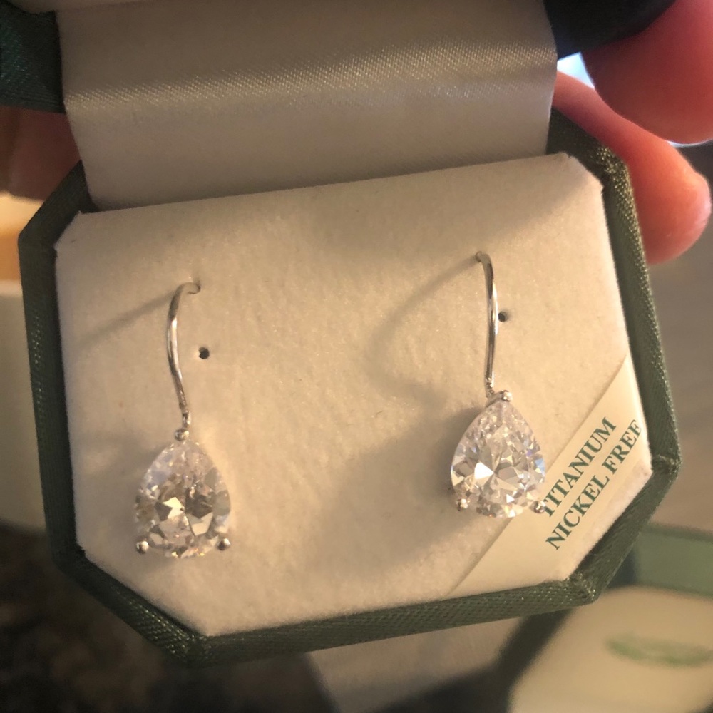 Teardrop CZ earrings
